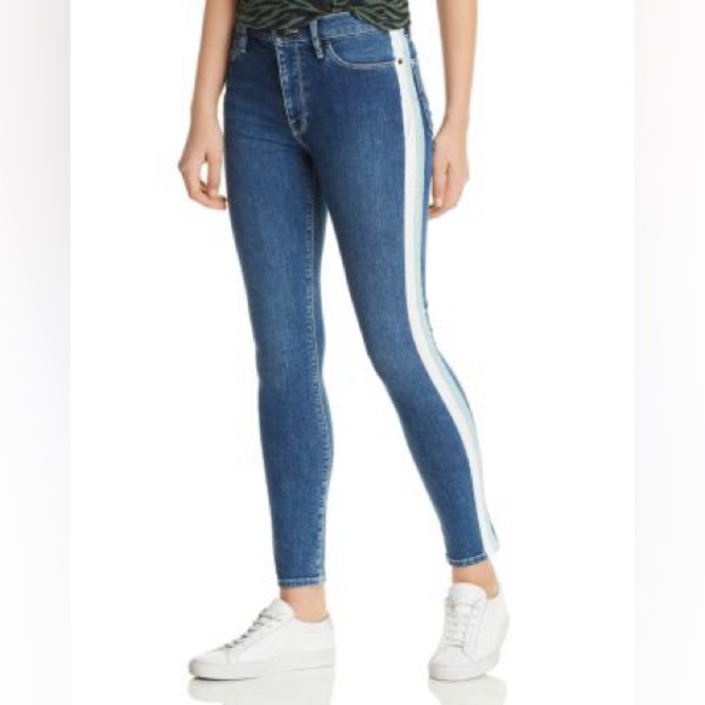 Hudson Jeans Blue Skinny with White Side‎ Stripe